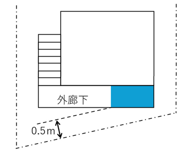 幅2mを超える外廊下の場合の画像